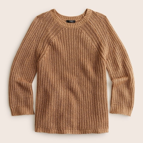 J. Crew Relaxed-Fit Tan Linen Beach Sweater - Picture 10 of 10